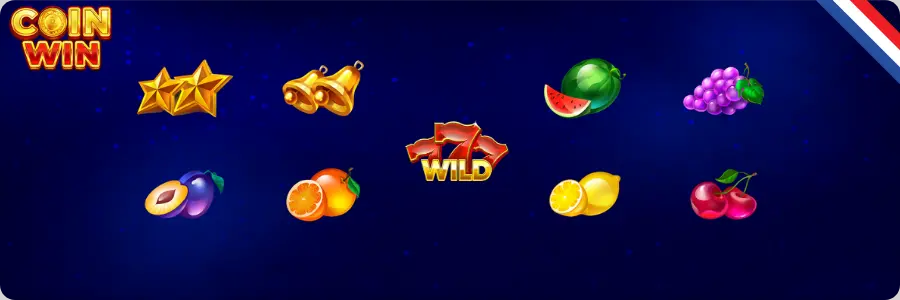 Fruitsymbolen van het Coin Win Slot