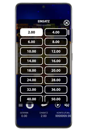 Coin Win Slot Einsatzeinstellungen vor dem Spin