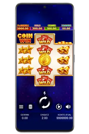 Coin Win Slot Hauptbildschirm mit allen Walzen